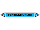 Ventilation air flow marker label.