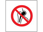 No metal implants symbol safety sign.