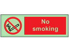 No smoking photoluminescent safety sign