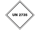 UN 2735 (Corrosives, fatty acids) label.