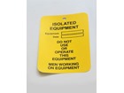 Isolated equipment tag.