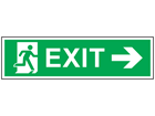 Exit arrow right symbol and text safety sign.