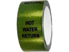 Hot water return pipeline identification tape.