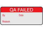QA failed aluminium foil labels.