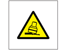 Tipping hazard symbol safety sign.