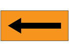 Safety and floor direction tapes, black arrow on orange.
