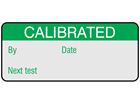 Calibrated and next test aluminium foil labels.