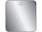 Blank stainless steel square metal tags.