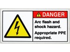 Arc flash and shock hazard label