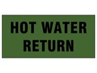 Hot water return pipeline identification tape.