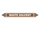 Waste solvent flow marker label.