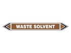 Waste solvent flow marker label.
