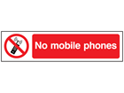 No mobile phones, mini safety sign.