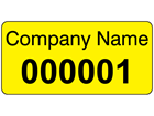Assetmark+ serial number label (black text), 12mm x 25mm