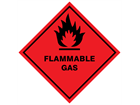 Flammable gas hazard warning diamond sign