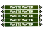 Waste water flow marker label.