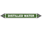 Distilled water flow marker label.