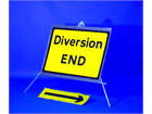 Diversion end roll up road sign