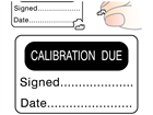 Calibration due label