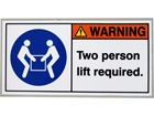 Two person lifting required label