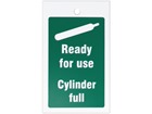 Gas cylinder full symbol and text tag
