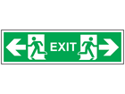 Exit arrow right and left symbol and text safety sign.