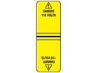 Danger 110 volts cable wrap label