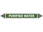 Purified water flow marker label.