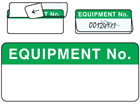 Equipment number write and seal labels.