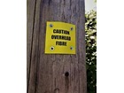 Caution overhead fibre