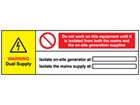 Warning dual supply solar PV hazard label