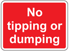 No tipping or dumping sign