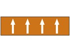 Flow indication tape for mineral oils