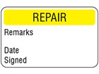 Repair quality assurance label