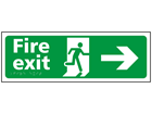 Fire exit, running man, arrow right sign.