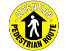 Attention pedestrian route floor marker