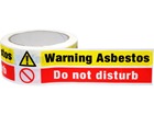 Warning asbestos, do not disturb safety tape.