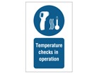 Temperature checks in operation safety sign.