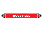 Hose reel flow marker label.