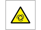 Machinery starts automatically hazard symbol safety sign.
