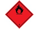 Flammable symbol, class 2, hazard diamond label