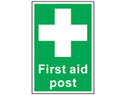 First aid post symbol and text safety sign.