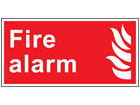 Fire alarm symbol and text safety sign.