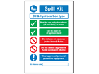 Oil spill kit sign.