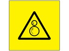 Rotating roller hazard symbol labels.