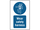 Wear safety harness symbol and text safety sign.