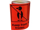 Keep from frozen shipping label.