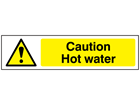 Caution Hot water, mini safety sign.