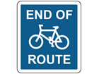 End of cycle route sign