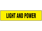Light and Power label